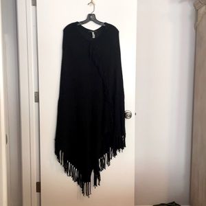 BCBG Maxazria Black Knit Poncho